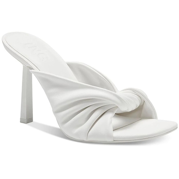 INC International Concepts Women White Birana Twisted Slide Sandals Size 8.5M - Picture 1 of 3
